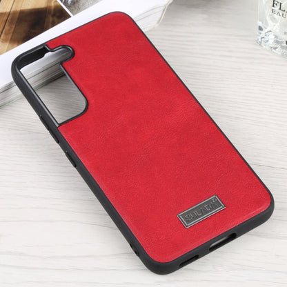 For Samsung Galaxy S22 5G SULADA Shockproof TPU + Handmade Leather Phone Case(Red) - Galaxy S22 5G Cases by SULADA | Online Shopping UK | buy2fix