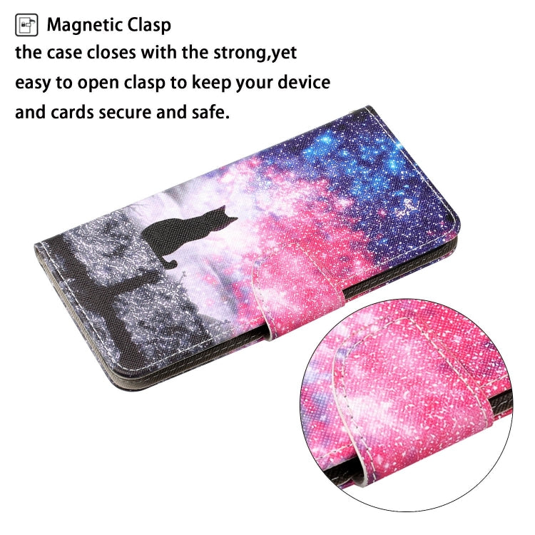 For Xiaomi Redmi 10C Colored Drawing Pattern Flip Leather Case(Star Sky Cat) - Xiaomi Cases by buy2fix | Online Shopping UK | buy2fix