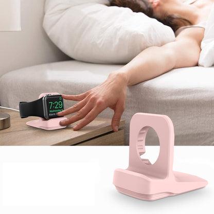 Silicone Charging Holder for Apple Watch(Pink) - Charger / Holder by buy2fix | Online Shopping UK | buy2fix