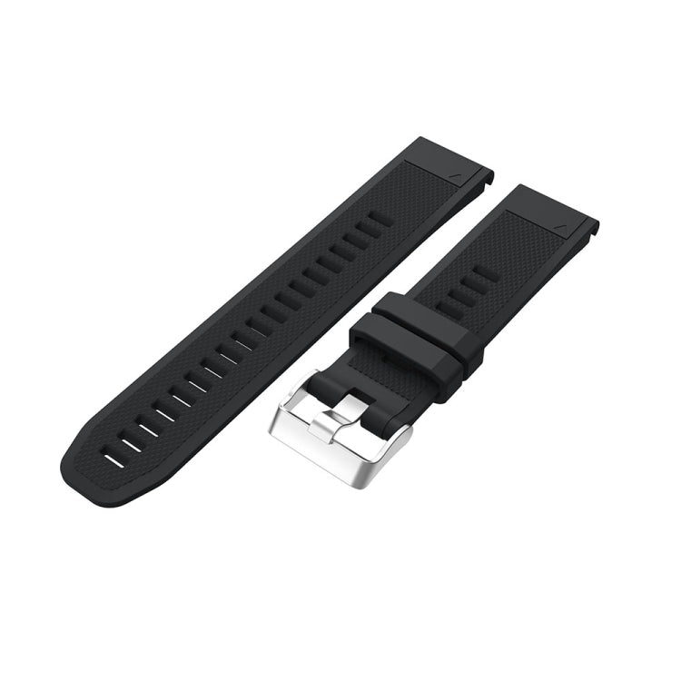 For Garmin Fenix 5 Silicone Watch Band(Black) - Smart Wear by buy2fix | Online Shopping UK | buy2fix