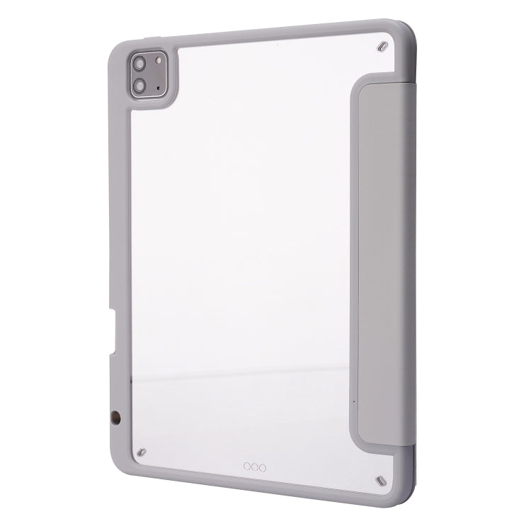 For iPad Air 13 2025 / 2024 / iPad Pro 12.9 2022 / 2021 / 2020 / 2018 Deformation Transparent Acrylic Leather Tablet Case(Grey) - iPad Pro 12.9 (2022/2021) Cases by buy2fix | Online Shopping UK | buy2fix