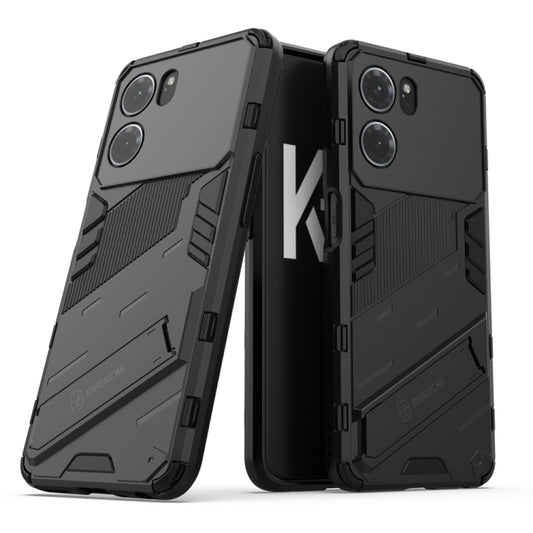 For OPPO K10 5G China Punk Armor 2 in 1 PC + TPU Shockproof Phone Case with Invisible Holder(Black) - OPPO Cases by buy2fix | Online Shopping UK | buy2fix