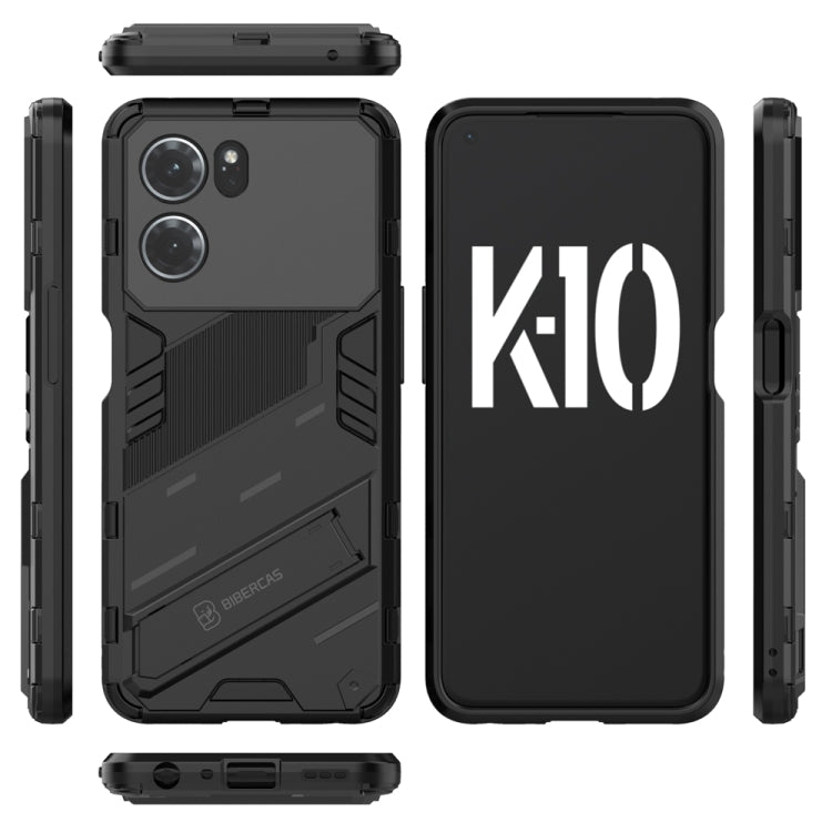 For OPPO K10 5G China Punk Armor 2 in 1 PC + TPU Shockproof Phone Case with Invisible Holder(Black) - OPPO Cases by buy2fix | Online Shopping UK | buy2fix