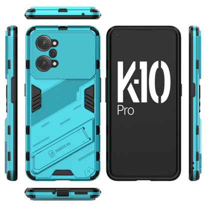 For OPPO K10 Pro 5G China Punk Armor 2 in 1 PC + TPU Shockproof Phone Case with Invisible Holder(Blue) - OPPO Cases by buy2fix | Online Shopping UK | buy2fix