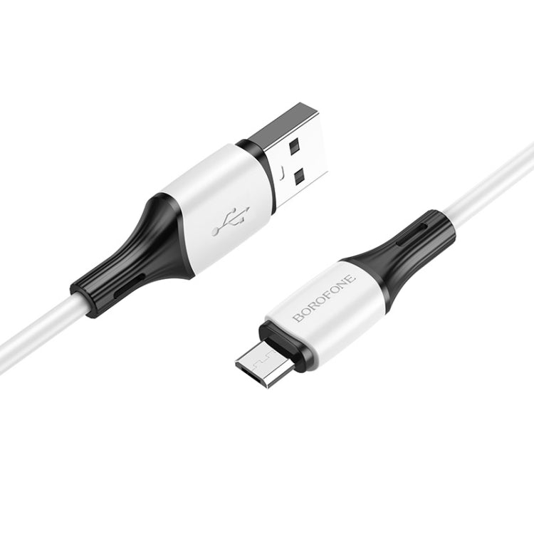 Borofone BX79 Micro USB Silicone Sync Data Charging Cable, Length: 1m(White) -  by Borofone | Online Shopping UK | buy2fix