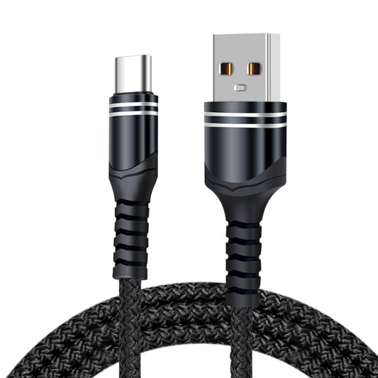 USB-C / Type-C 6A Woven Style USB Charging Cable, Cable Length: 1m(Black) -  by buy2fix | Online Shopping UK | buy2fix