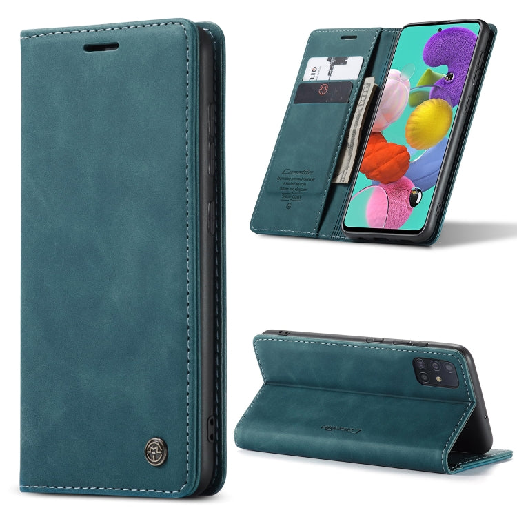 For Galaxy A51 CaseMe Multifunctional Horizontal Flip Leather Case, with Card Slot & Holder & Wallet(Blue) - Galaxy Phone Cases by CaseMe | Online Shopping UK | buy2fix