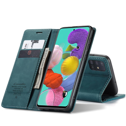 For Galaxy A51 CaseMe Multifunctional Horizontal Flip Leather Case, with Card Slot & Holder & Wallet(Blue) - Galaxy Phone Cases by CaseMe | Online Shopping UK | buy2fix