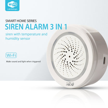 NEO NAS-AB02WT WiFi USB Siren Alarm with Temperature & Humidity Sensor - Security by NEO | Online Shopping UK | buy2fix
