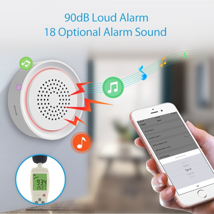 NEO NAS-AB03WT WiFi USB Siren Alarm with Temperature & Humidity Sensor - Others Alarm by NEO | Online Shopping UK | buy2fix