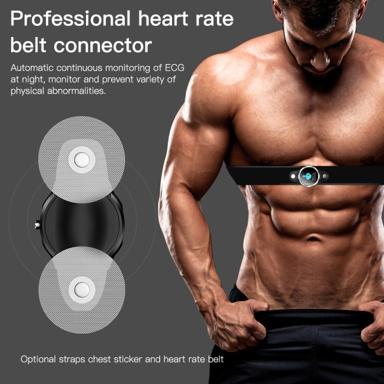 X3 1.3 inch TFT Color Screen Chest Belt Smart Watch, Support ECG/Heart Rate Monitoring, Style:Blue Silicone Watch Band(Black) - Smart Wear by buy2fix | Online Shopping UK | buy2fix