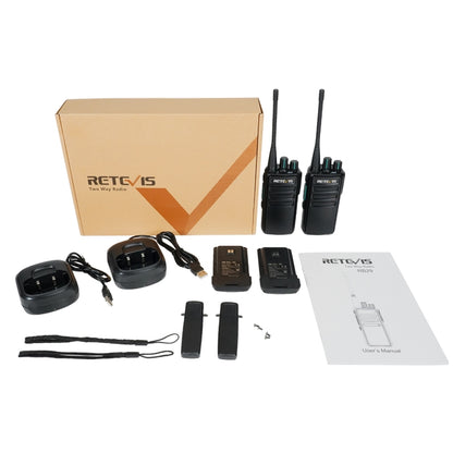 1 Pair RETEVIS RB29 FRS Free-license Two Way Radio Walkie Talkie(Black) - Handheld Walkie Talkie by RETEVIS | Online Shopping UK | buy2fix