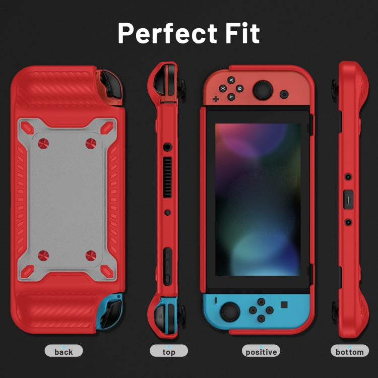 Game Handle Gamepad TPU+PC Protective Case for Switch OLED(Red) - Cases by buy2fix | Online Shopping UK | buy2fix
