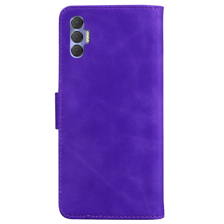 For Tecno Spark 8 Pro Skin Feel Pure Color Flip Leather Phone Case(Purple) - Tecno Cases by buy2fix | Online Shopping UK | buy2fix