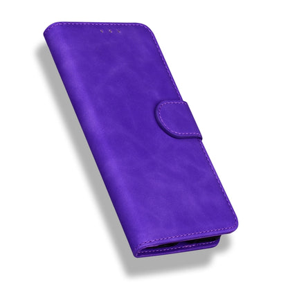 For Tecno Spark 8 Pro Skin Feel Pure Color Flip Leather Phone Case(Purple) - Tecno Cases by buy2fix | Online Shopping UK | buy2fix