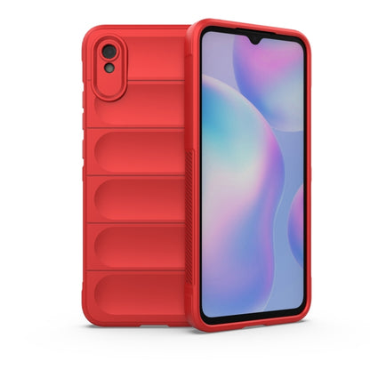 For Xiaomi Redmi 9A Magic Shield TPU + Flannel Phone Case(Red) - Xiaomi Cases by buy2fix | Online Shopping UK | buy2fix