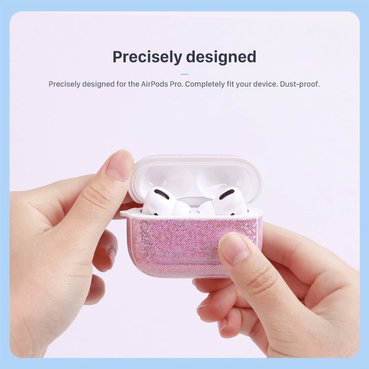 NIILLKIN Anti-fall PU + TPU Shining Protection Glitter Case for AirPods Pro(White) - For AirPods Pro by NILLKIN | Online Shopping UK | buy2fix