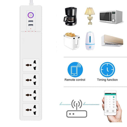 ZigBee 10A SM-SO306-M 4 Holes + 2 USB Multi-purpose Smart Power Strip(UK Plug) - Consumer Electronics by buy2fix | Online Shopping UK | buy2fix