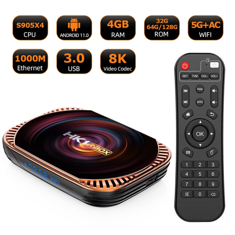 MECOOL HK1RBOX X4 4K TV Box, Android 11 Amlogic S905X4 CPU with RC 4GB+32GB(AU Plug) - Amlogic S905 by MECOOL | Online Shopping UK | buy2fix