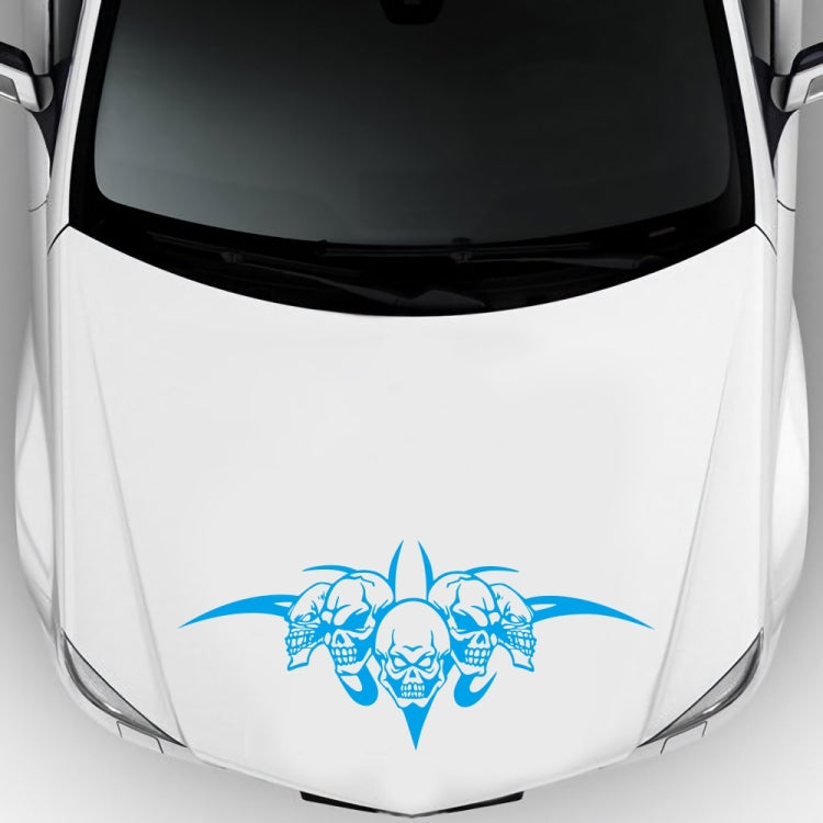D-299 Skull Pattern Car Modified Hood Decorative Sticker(Blue) - In Car by buy2fix | Online Shopping UK | buy2fix