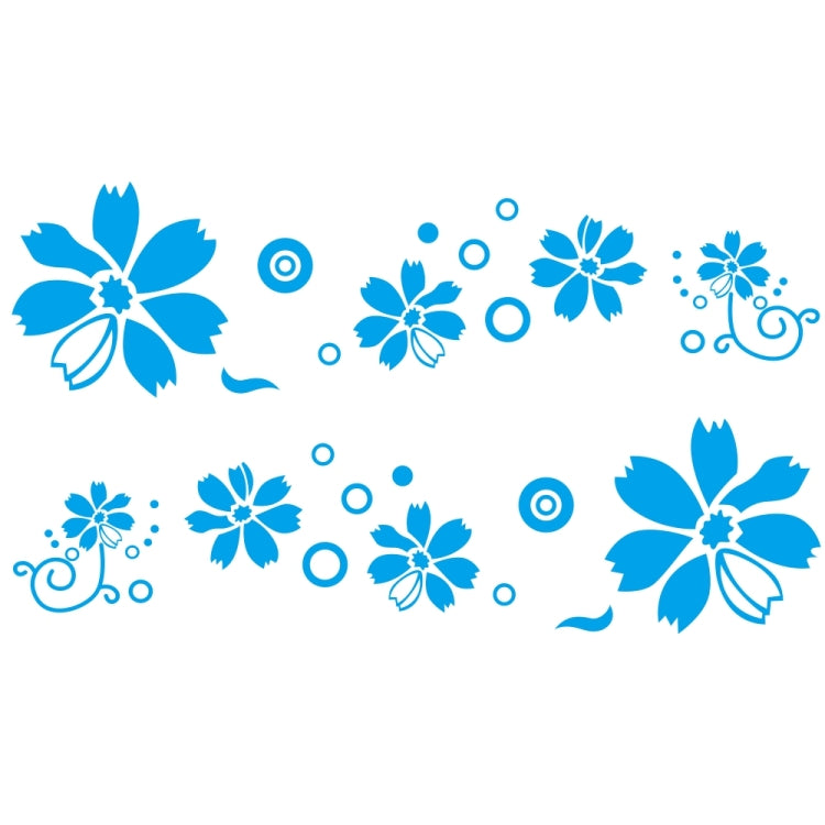 2 PCS/Set D-510 Flowers Pattern Car Modified Decorative Sticker(Blue) - In Car by buy2fix | Online Shopping UK | buy2fix