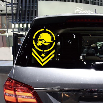 2 PCS/Set D-739 Skull Pattern Car Modified Decorative Sticker(Yellow) - In Car by buy2fix | Online Shopping UK | buy2fix