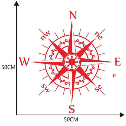 D-863 Compass Pattern Car Modified Decorative Sticker(Red) - In Car by buy2fix | Online Shopping UK | buy2fix