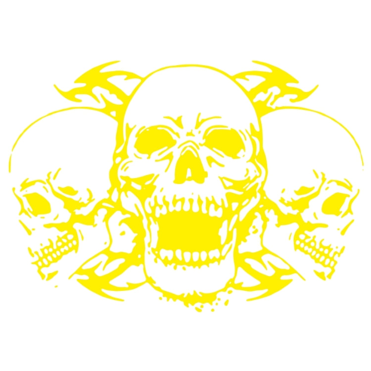 D-923 Three Skulls Pattern Car Modified Decorative Sticker(Yellow) - In Car by buy2fix | Online Shopping UK | buy2fix