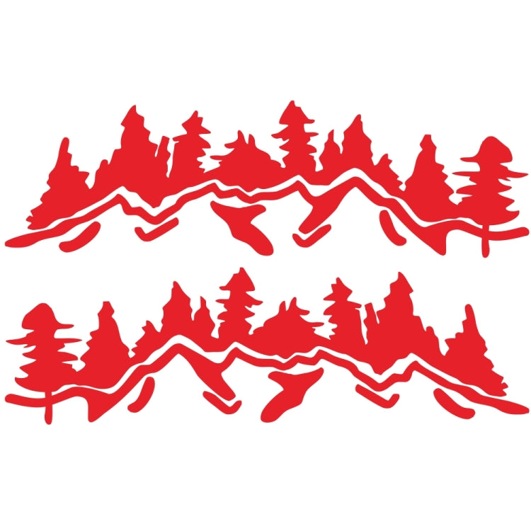 2 PCS/Set D-924 Mountain Woods Pattern Car Modified Decorative Sticker(Red) - In Car by buy2fix | Online Shopping UK | buy2fix