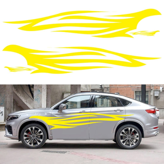 2 PCS/Set D-926 Fire Totem Pattern Car Modified Decorative Sticker(Yellow) - In Car by buy2fix | Online Shopping UK | buy2fix