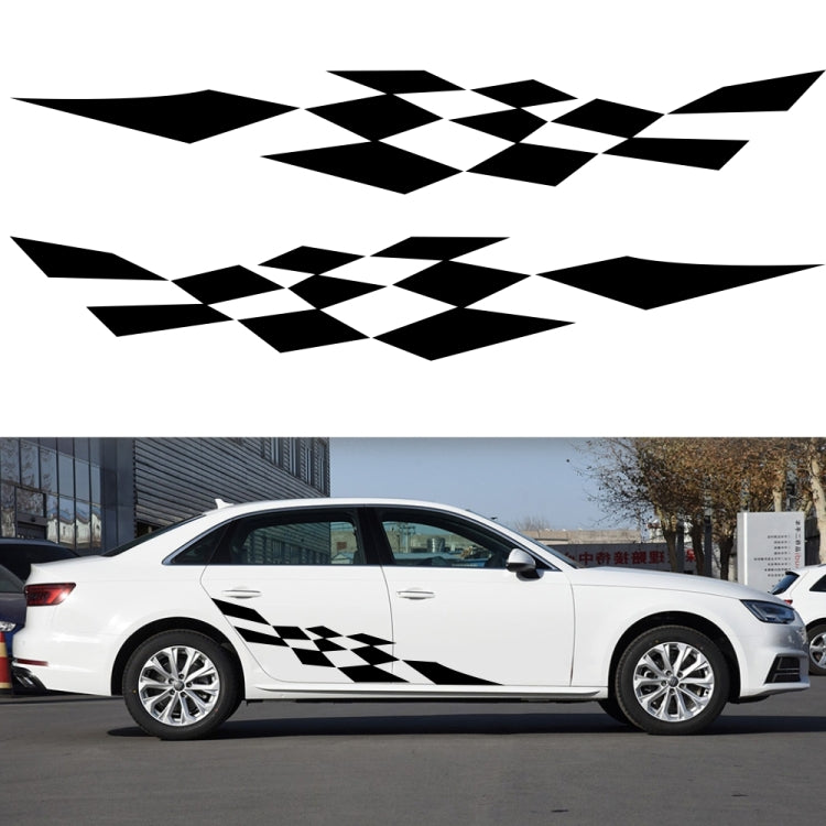 2 PCS/Set D-943 Checkered Flag Pattern Car Modified Decorative Sticker(Black) - In Car by buy2fix | Online Shopping UK | buy2fix