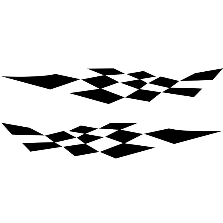 2 PCS/Set D-943 Checkered Flag Pattern Car Modified Decorative Sticker(Black) - In Car by buy2fix | Online Shopping UK | buy2fix