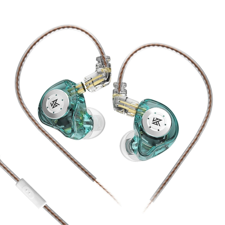 KZ-EDX PRO 1.25m Dynamic HiFi In-Ear Sports Music Headphones, Style:With Microphone(Transparent Cyan) - In Ear Wired Earphone by KZ | Online Shopping UK | buy2fix