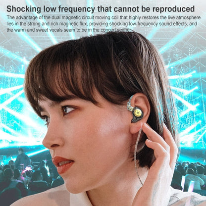 KZ-EDX PRO 1.25m Dynamic HiFi In-Ear Sports Music Headphones, Style:With Microphone(Transparent Black) - In Ear Wired Earphone by KZ | Online Shopping UK | buy2fix