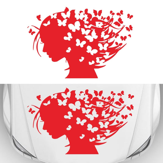 D-956 Butterfly Girl Pattern Car Modified Decorative Sticker(Red) - In Car by buy2fix | Online Shopping UK | buy2fix
