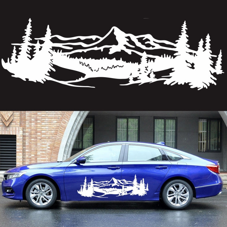2 PCS/Set D-957 Mountains Pattern Car Modified Decorative Sticker(White) - In Car by buy2fix | Online Shopping UK | buy2fix