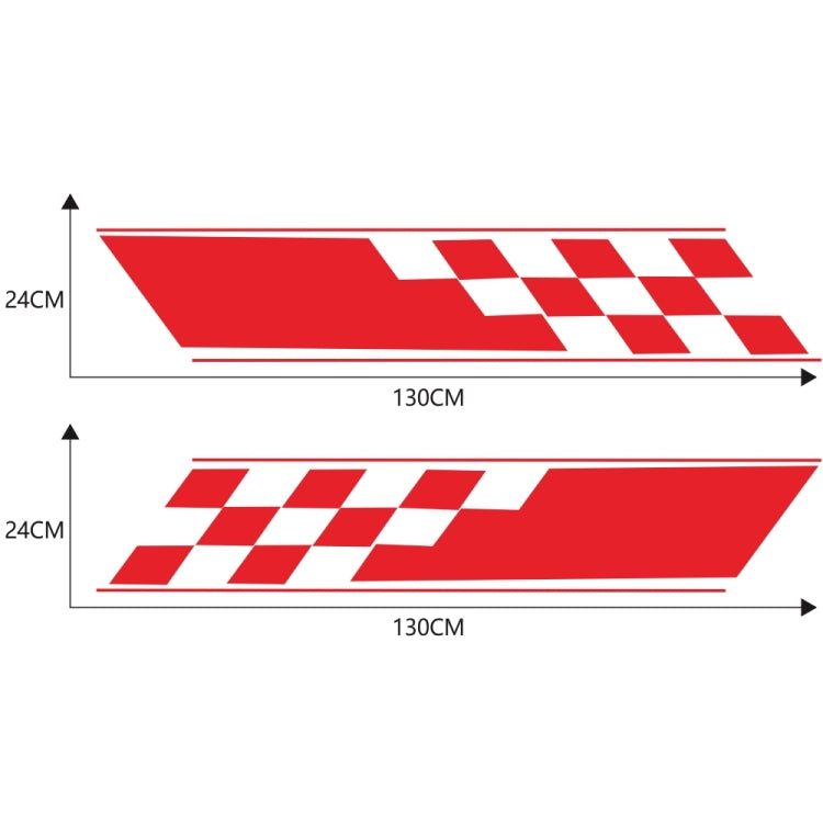 2 PCS/Set D-962 Checkered Flag Pattern Car Modified Decorative Sticker(Red) - In Car by buy2fix | Online Shopping UK | buy2fix