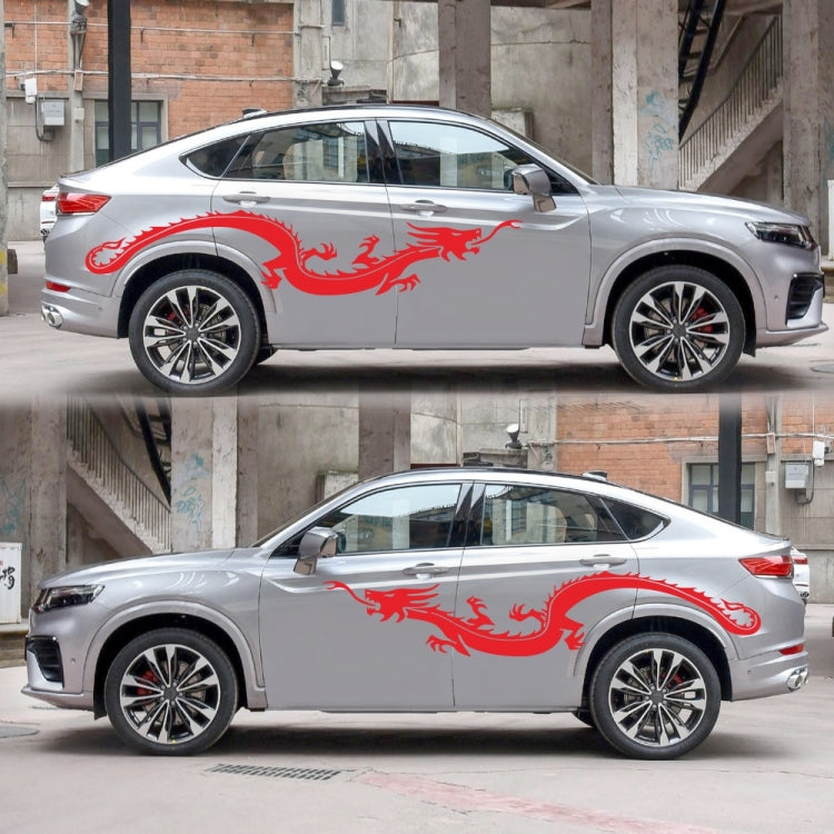 2 PCS/Set D-965 Dragon Pattern Car Modified Decorative Sticker(Red) - In Car by buy2fix | Online Shopping UK | buy2fix