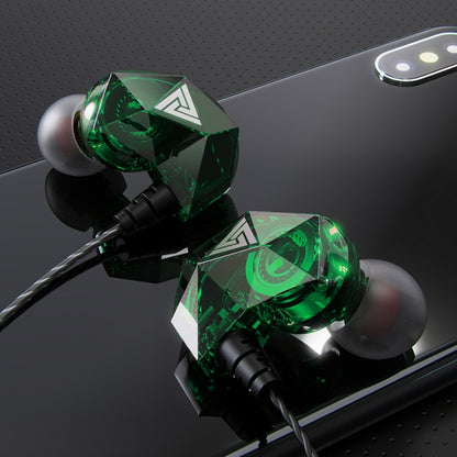 QKZ AK2 Sports In-ear Wired HiFi Sound Heavy Bass 3.5mm Earphone with Mic(Green) - In Ear Wired Earphone by QKZ | Online Shopping UK | buy2fix