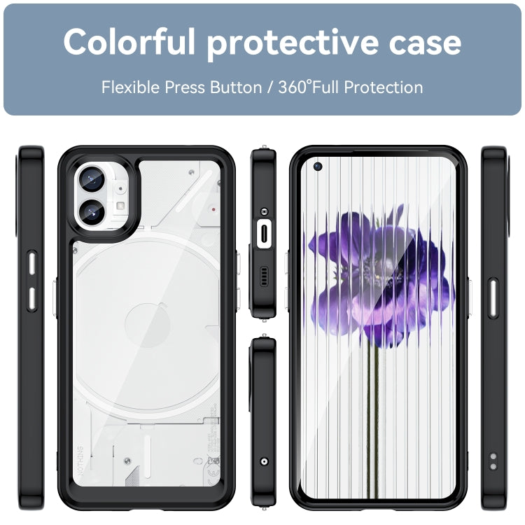 For Nothing Phone 1 Colorful Series Acrylic + TPU Phone Case(Black) - More Brand by buy2fix | Online Shopping UK | buy2fix