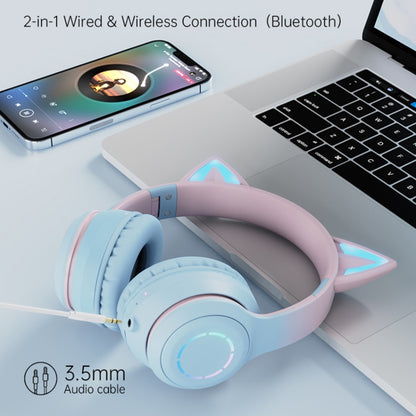 BT029C RGB Dual Modes Cat Ear Wireless Bluetooth Headphone(Pink) - Apple Accessories by buy2fix | Online Shopping UK | buy2fix