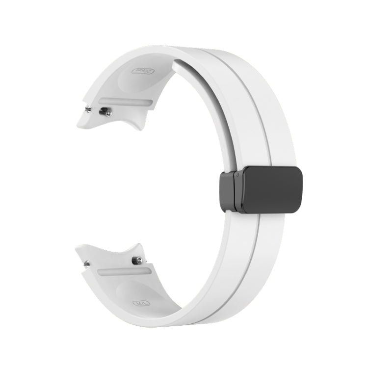 For Samsung Galaxy Watch5 40mm / 44mm / Pro 45mm Folding Buckle Silicone Watch Band(White) - Smart Wear by buy2fix | Online Shopping UK | buy2fix