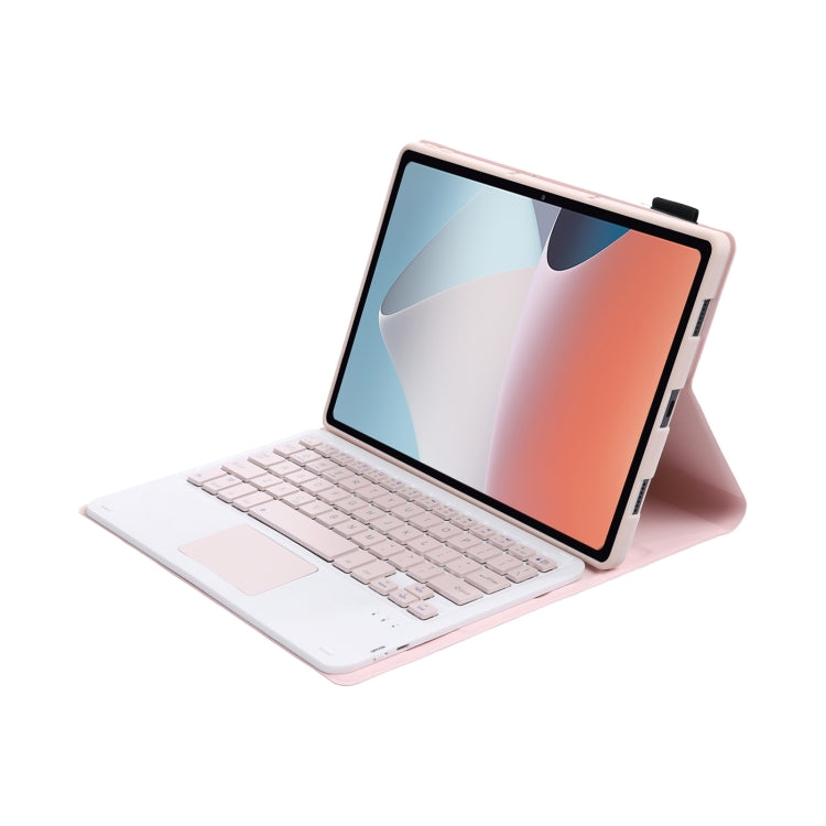 OP12-A Lambskin Texture Ultra-thin Bluetooth Keyboard Leather Case with Touchpad For OPPO Pad Air 10.4 inch(Pink) - Others Keyboard by buy2fix | Online Shopping UK | buy2fix