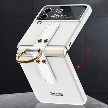 For Samsung Galaxy Z Flip4 GKK Ultra-thin PC Full Coverage Phone Flip Case with Ring Holder(Black) - Galaxy Z Flip4 5G Cases by GKK | Online Shopping UK | buy2fix
