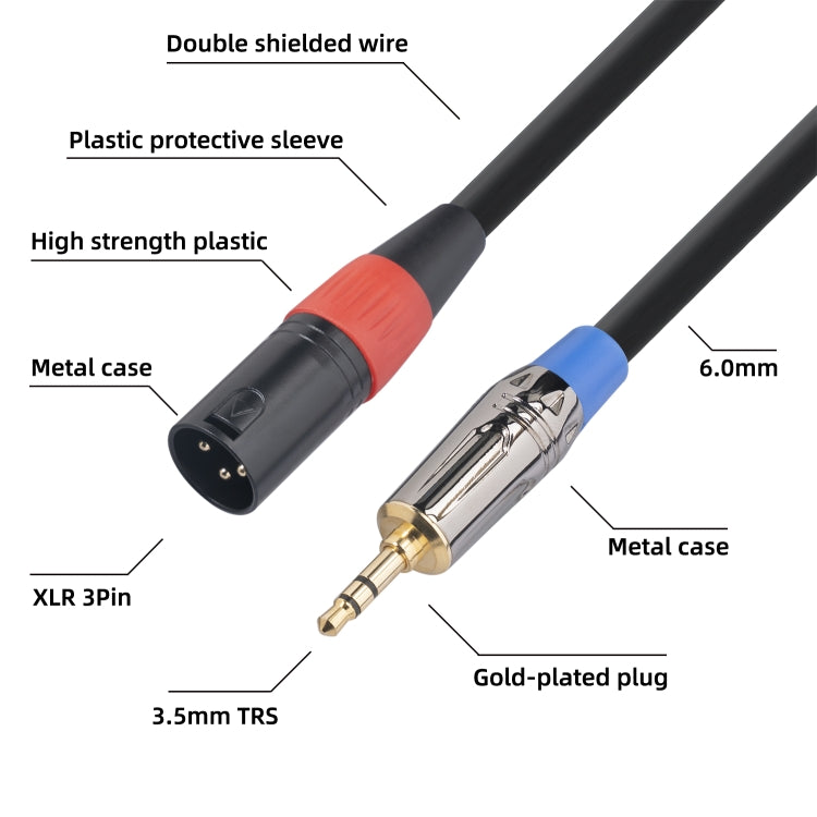 TC194BUXK108-03 3.5mm TRS Male to XLR 3pin Male Microphone Audio Cable, Length: 30cm - Consumer Electronics by buy2fix | Online Shopping UK | buy2fix