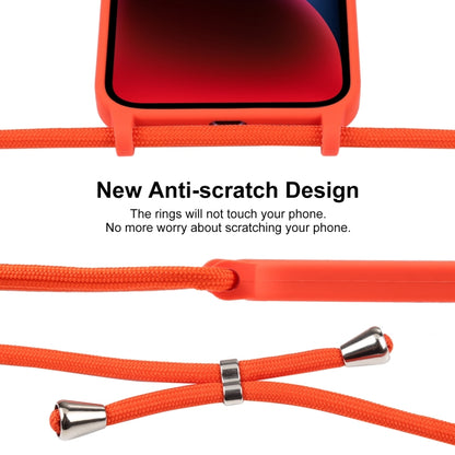 For iPhone 14 Crossbody Lanyard Liquid Silicone Case(Orange) - iPhone 14 Cases by buy2fix | Online Shopping UK | buy2fix