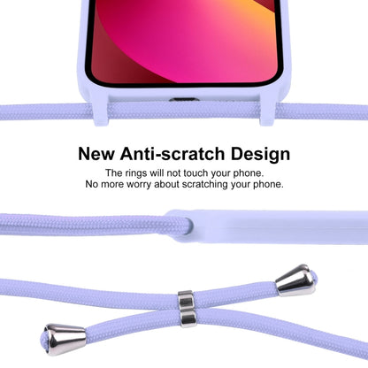 For iPhone 13 Crossbody Lanyard Liquid Silicone Case(Light Purple) - iPhone 13 Cases by buy2fix | Online Shopping UK | buy2fix