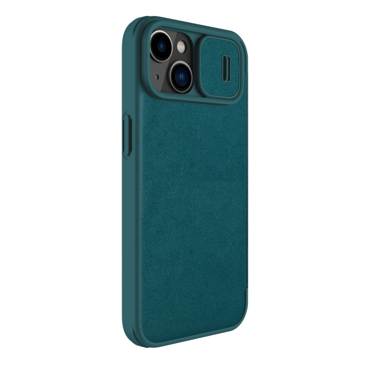 For iPhone 14 NILLKIN QIN Series Pro Leather Phone Case(Green) - iPhone 14 Cases by NILLKIN | Online Shopping UK | buy2fix