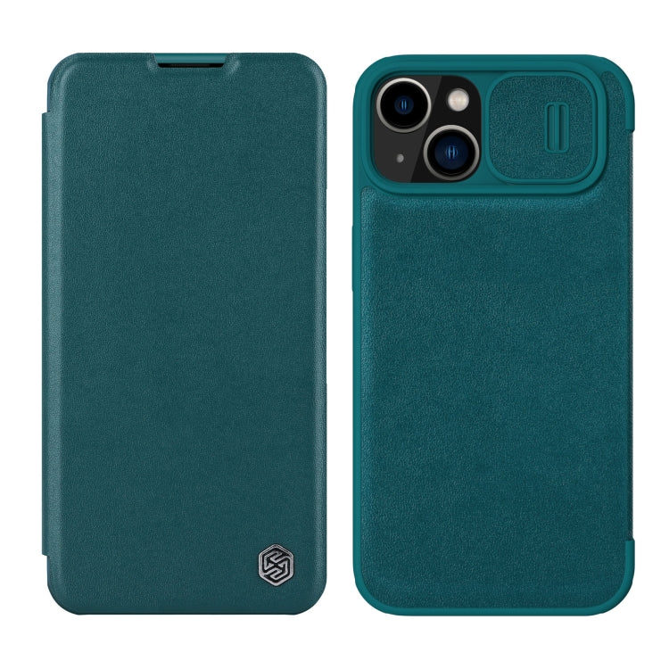 For iPhone 14 Plus  NILLKIN QIN Series Pro Leather Phone Case(Green) - iPhone 14 Plus Cases by NILLKIN | Online Shopping UK | buy2fix