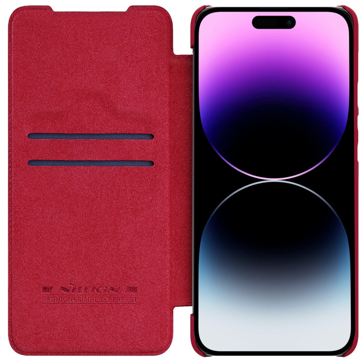 For iPhone 14 Pro NILLKIN QIN Series Pro Crazy Horse Texture Leather Case(Red) - iPhone 14 Pro Cases by NILLKIN | Online Shopping UK | buy2fix